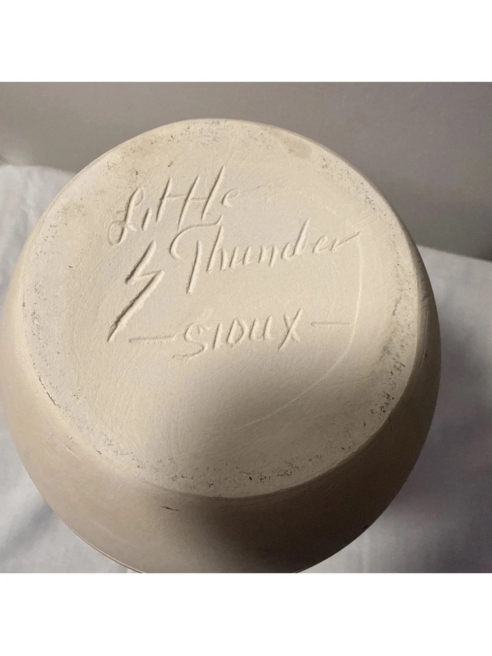 Vintage Native American Sioux art vase signed “Little Thunder”